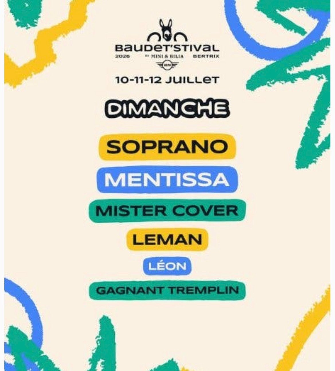 2 tickets Baudet Festival 12/07, Tickets & Billets, Concerts | Pop, Deux personnes