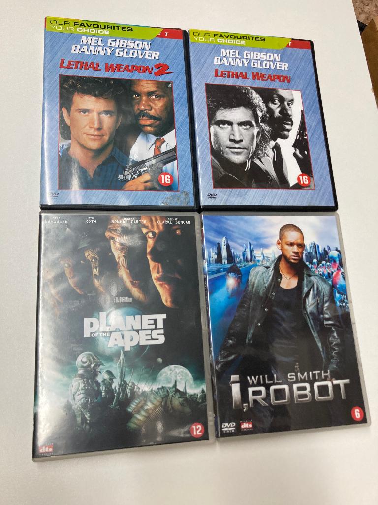 DVD's - diverse titels, 1980 à nos jours, Action et Aventure, Tous les âges, Comme neuf