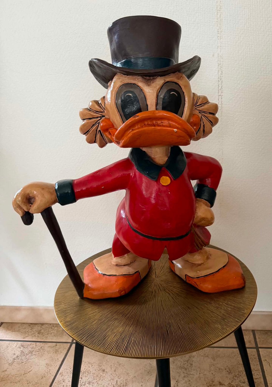 Grote Scrooge McDuck / Dagobert Duck decoratie – uniek beeld, Ophalen, Donald Duck, Gebruikt, Beeldje of Figuurtje