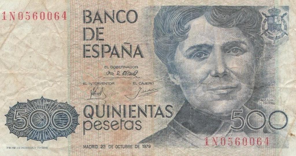 500 Peseta's (Spanje, 1979) (Rosalía de Castro), Ophalen of Verzenden, Overige landen, Los biljet