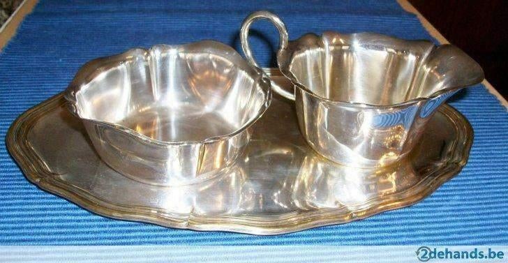 Te koop: Leuk verzilverd koffiesetje, Antiek en Kunst, Ophalen of Verzenden