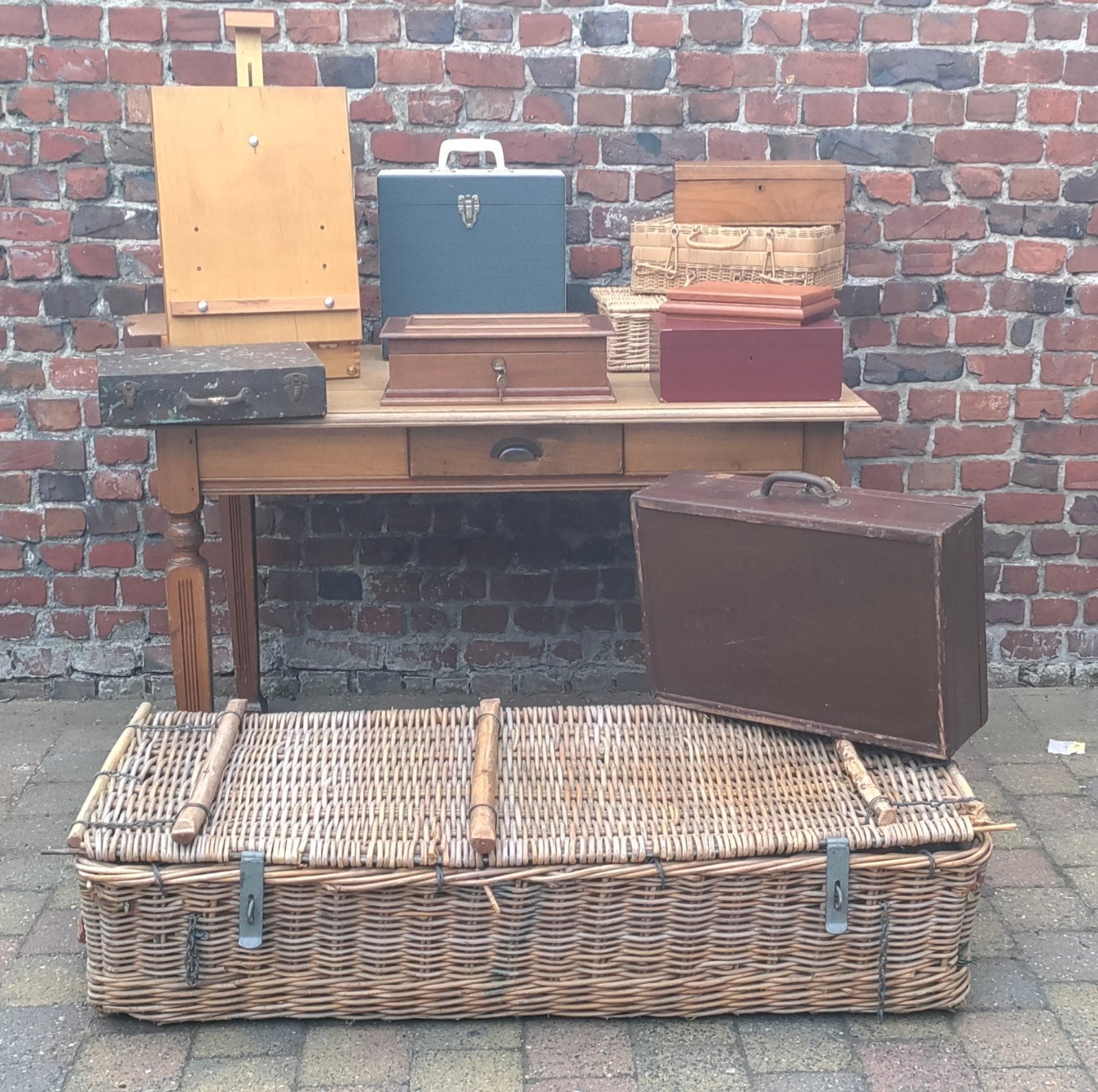 Panier en osier, étui en bois vintage, porte-disques, cheval, Maison & Meubles, Accessoires pour la Maison | Plataux & Paniers