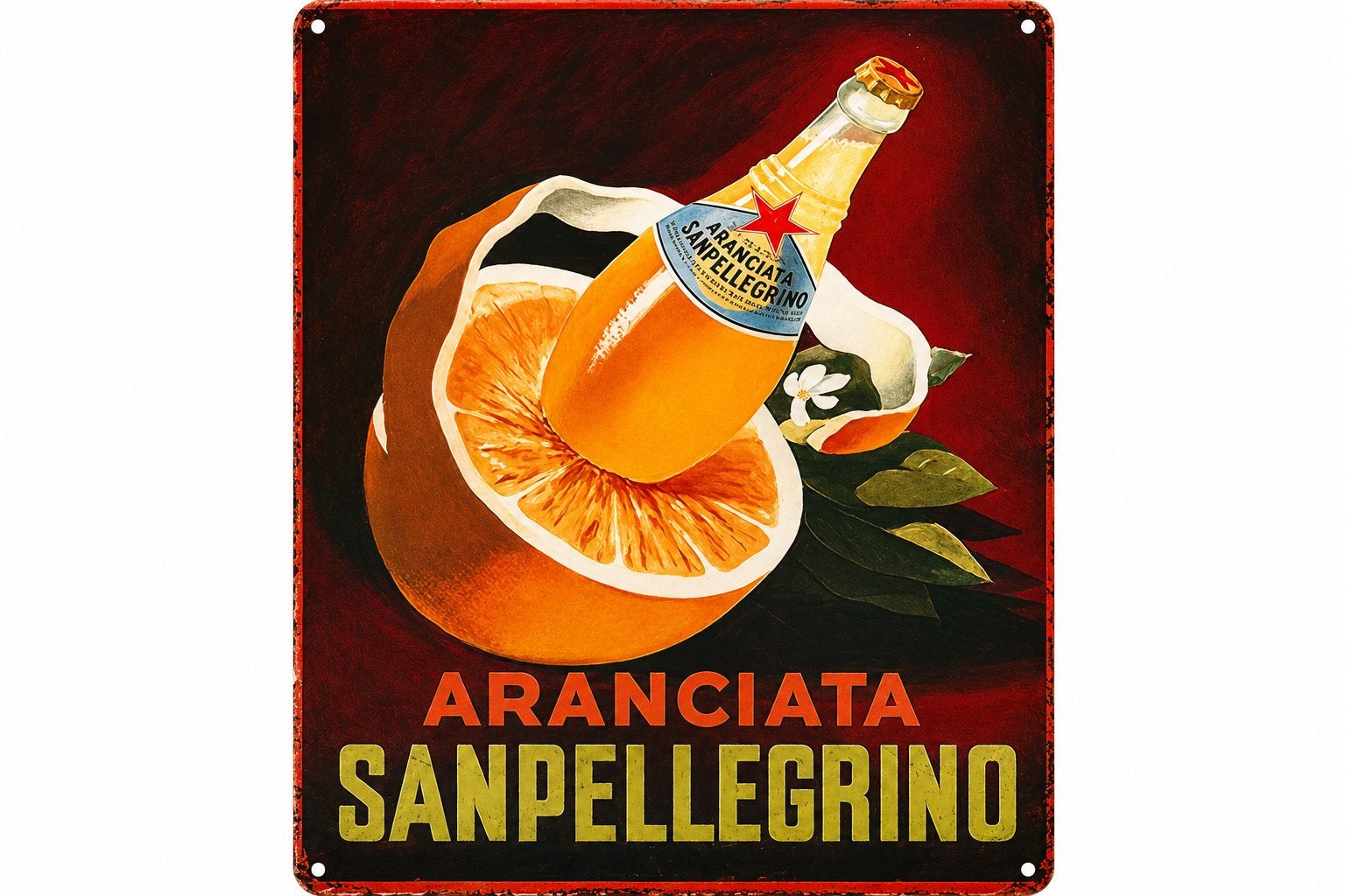 Panneau en métal San Pellegrino - rétro vintage mancave, Enlèvement ou Envoi, Neuf, Panneau publicitaire