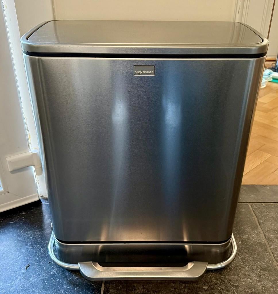 Luxe simplehuman Prullenbak & Recycler – RVS – 2 Vakken, Ophalen