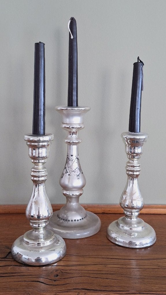 Trois chandelier en vif-argent., Antiquités & Art, Enlèvement, Verre
