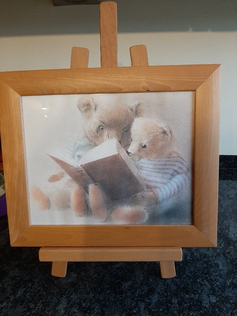 beau cadre (support inclus) avec ours pour chambre d'enfant, Comme neuf, Enlèvement, Dessin, Moins de 50 cm