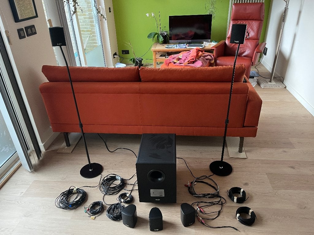 Luidsprekerset Teufel Concept E2 (analoog, 5.1), Audio, Tv en Foto, Gebruikt, 120 tot 150 watt, Speakerset, Afstandsbediening
