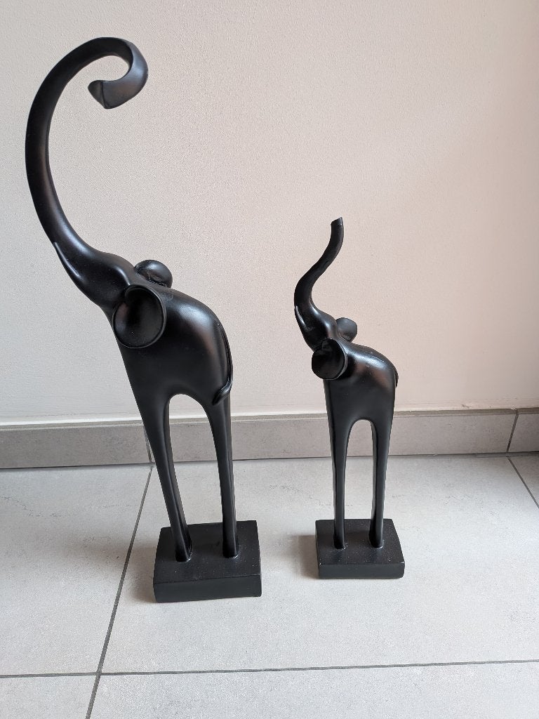 beeld/ dieren - Olifanten in het zwart, Huis en Inrichting, Zwart, Ophalen of Verzenden, Zo goed als nieuw, Modern