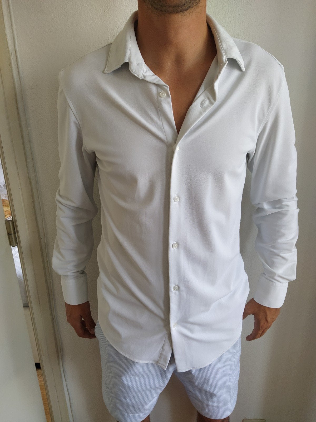 Chemise Blanche Zara Homme S Polyamide Elastane, Zara, Tour de cou 38 (S) ou plus petit, Comme neuf, Enlèvement