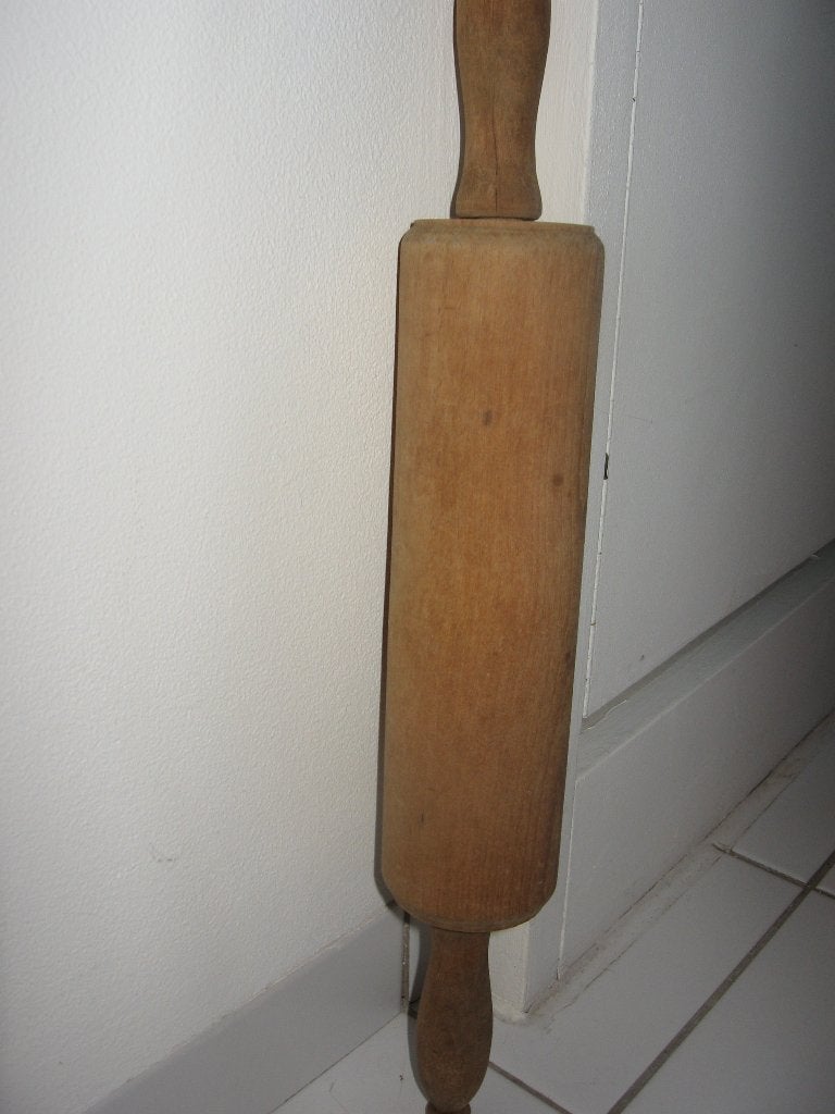 Antieke zware houten deegroller, rond, Antiek en Kunst, Antiek | Keukengerei, Ophalen of Verzenden