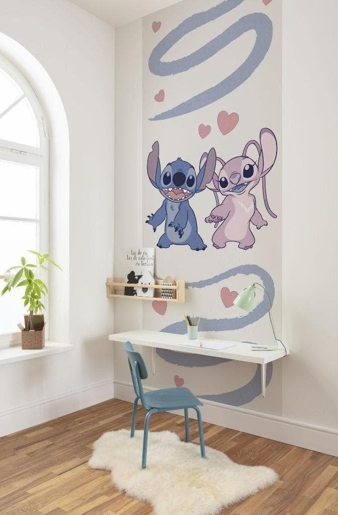 Stitch en Angel Vlies Behang 100x250 cm - Gratis Verzending, Verzenden, Nieuw, Disney, Wanddecoratie