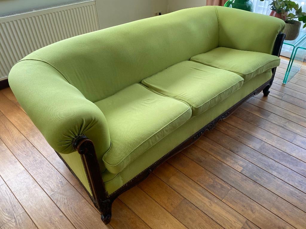 Canapé trois places ancien 19ème siècle, 200 à 250 cm, Banc droit, Enlèvement, Utilisé