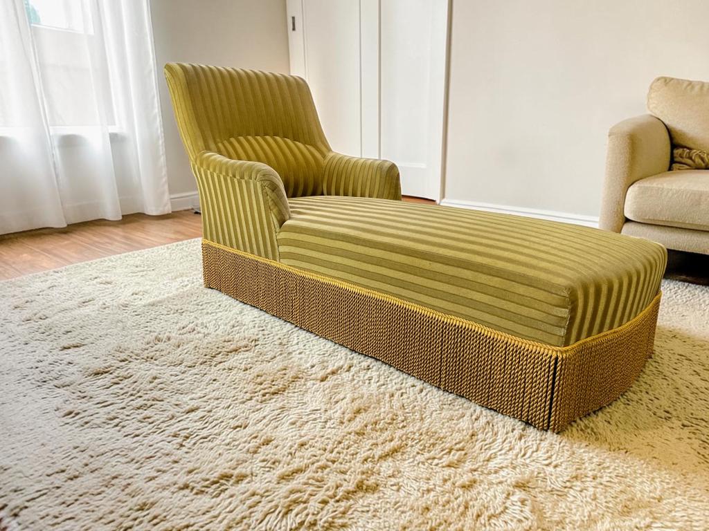 vintage okergele Long chaise / ligzetel, Verzenden