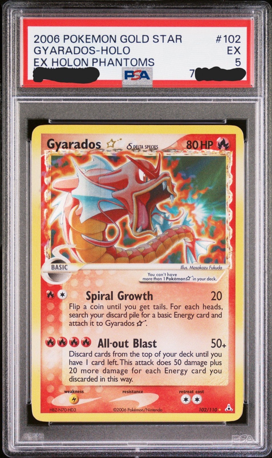 pokemon gyarados gold star psa 5, Enlèvement ou Envoi