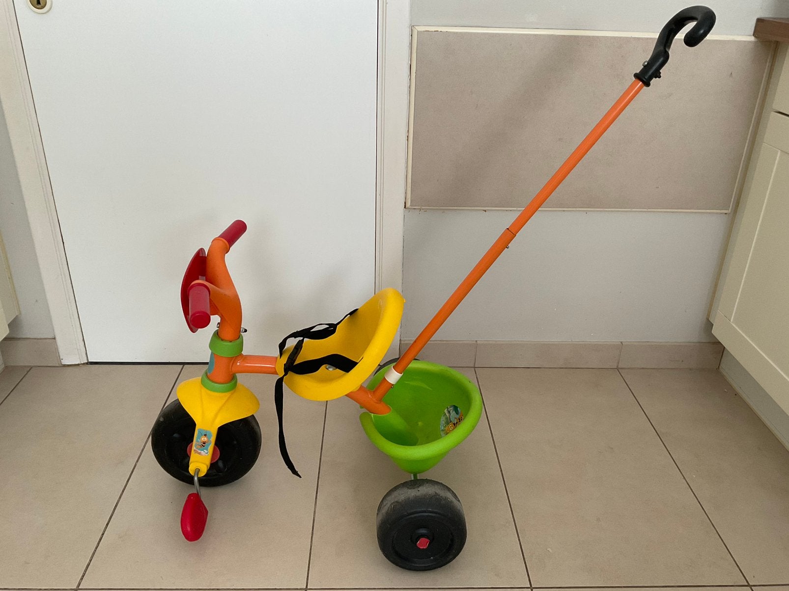 Driewieler kinderen, Ophalen, Gebruikt, Terugtraprem, Duwstang