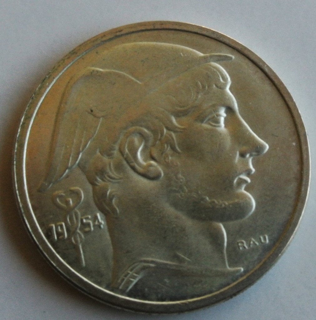BELGIE BOUDEWIJN 50 Fr ZILVER 1954 TYPE MERCURIUS, Postzegels en Munten, Zilver, Ophalen of Verzenden, Losse munt, Zilver