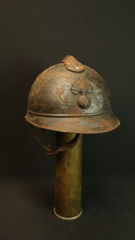 WO1 Franse Model 1915 Adrian-helm, Verzamelen, Ophalen of Verzenden, Landmacht, Helm of Baret