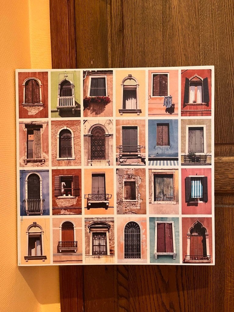 Cadre illustrant des portes 50 x 50 cm, 50 cm, Multicolore, Enlèvement, 50 cm