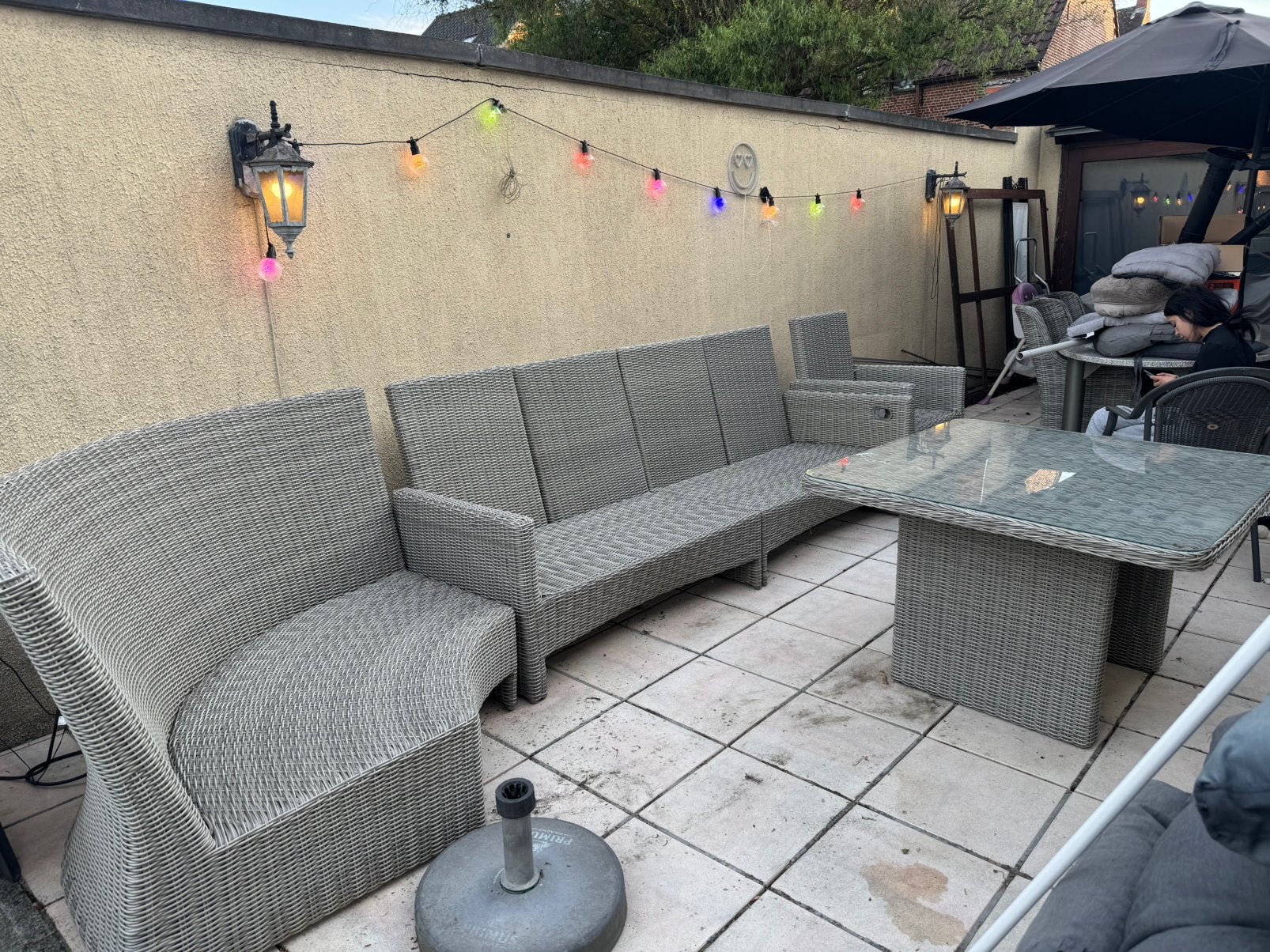Tuinmeubel/bank hoekloungeset, Kunststof, Ophalen of Verzenden, Zo goed als nieuw, Loungeset