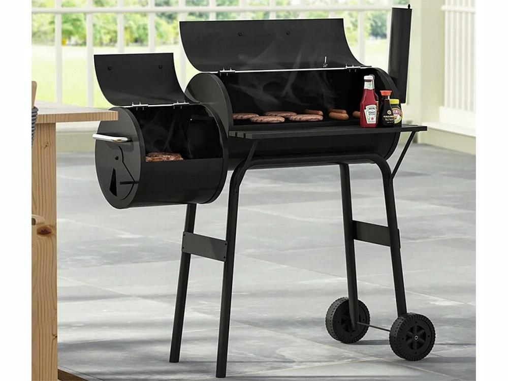 Houtskool BBQ Smoker Grill – 2-in-1 met Thermometer & Wielen, Ophalen, Nieuw, Overig