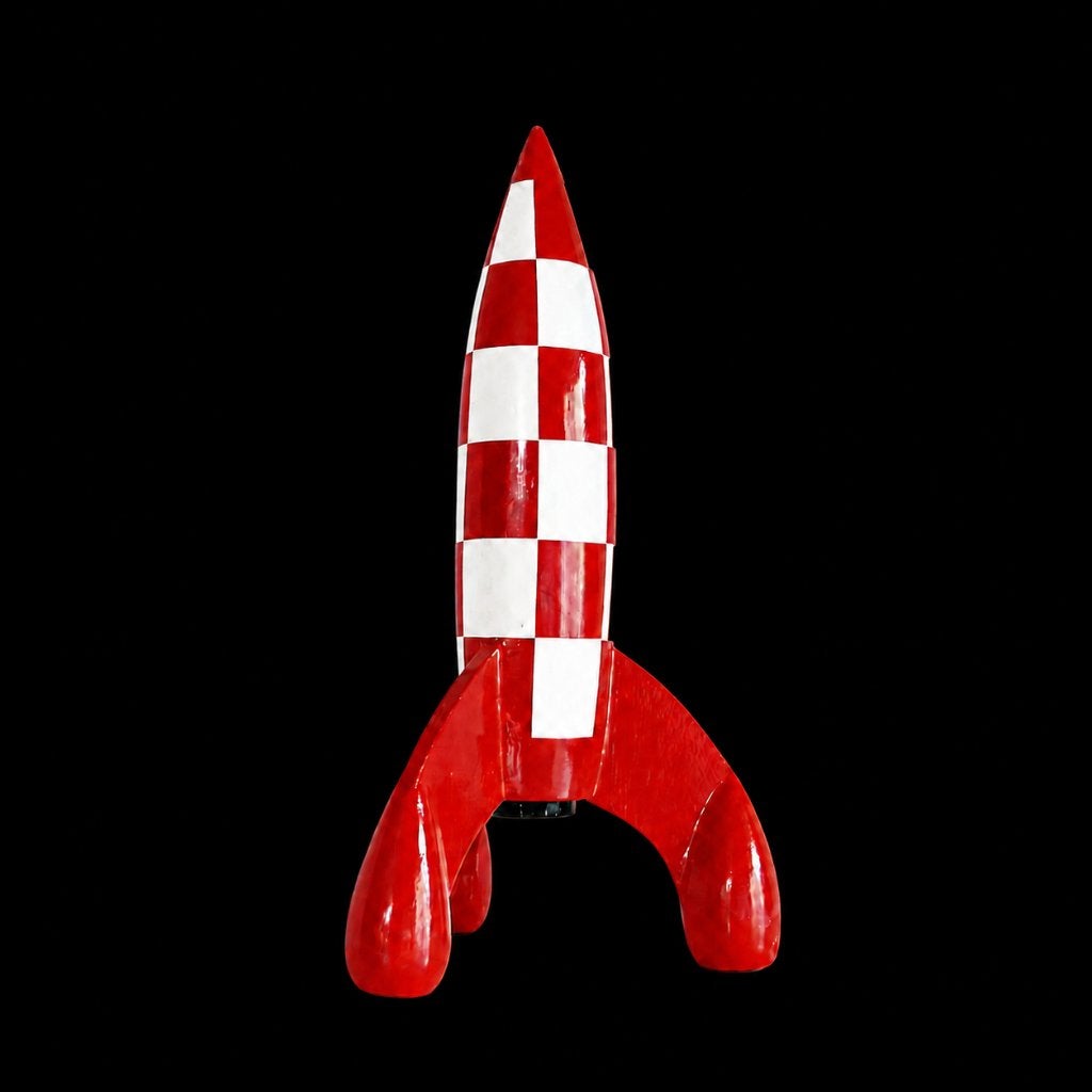 Vintage houten raket gemaakt naar Kuifje - Tintin, Collections, Enlèvement ou Envoi, Tintin, Utilisé