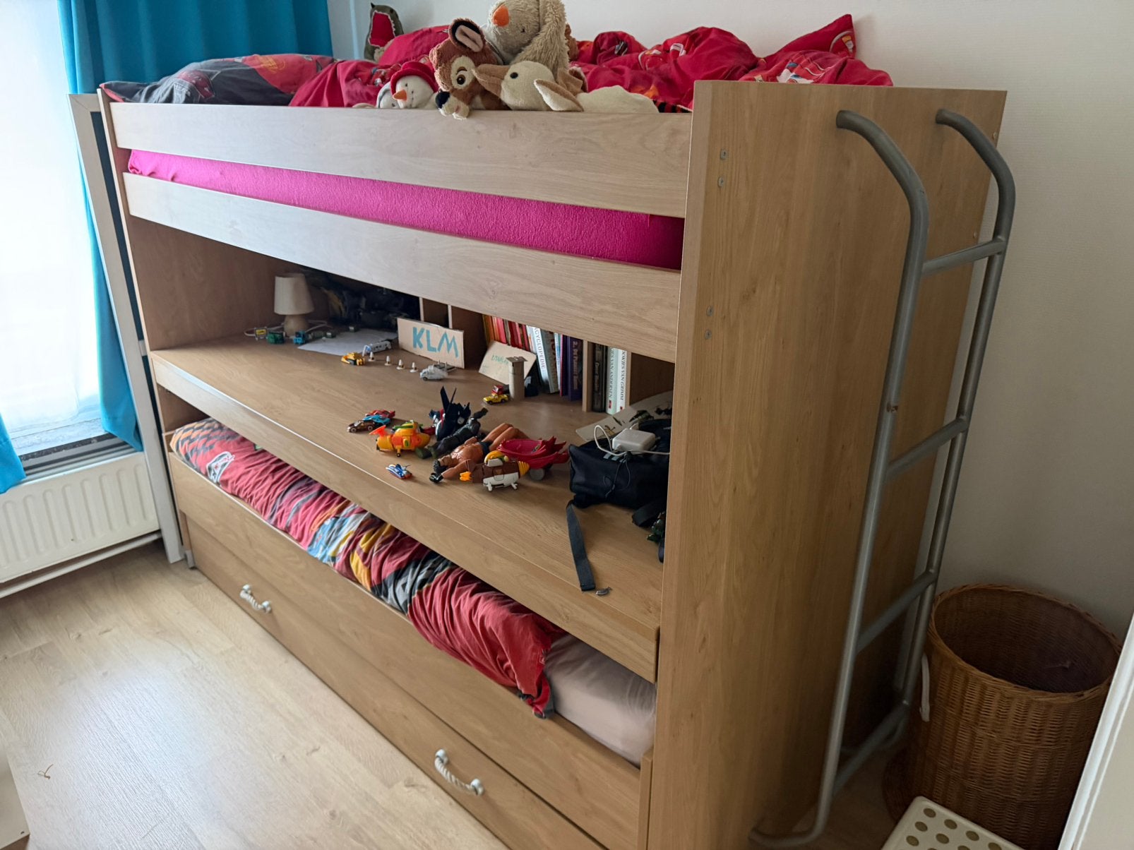 Stapelbed met bureau, Kinderen en Baby's, Ophalen, Gebruikt, Stapelbed