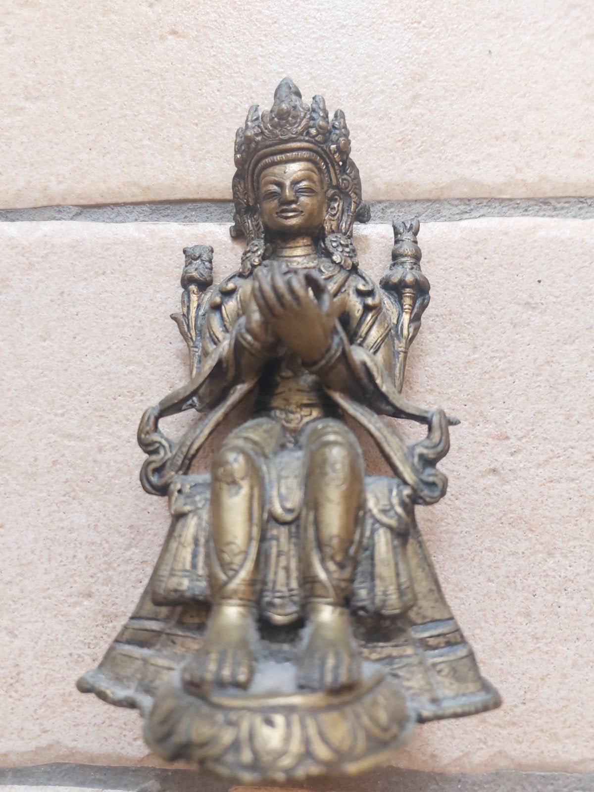 Religieuse Indische koperen figuur, Huis en Inrichting, Ophalen