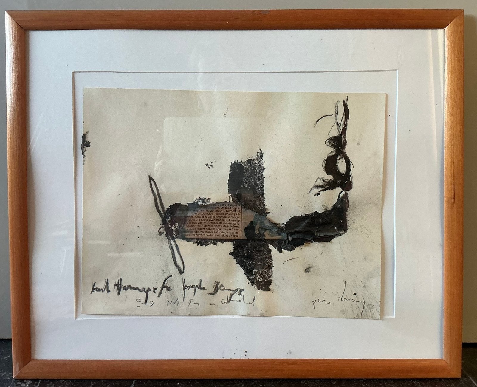 Houtskool tekening van Pierre Devreux, Antiek en Kunst, Ingelijst, 55 cm, Overige technieken, Ophalen of Verzenden