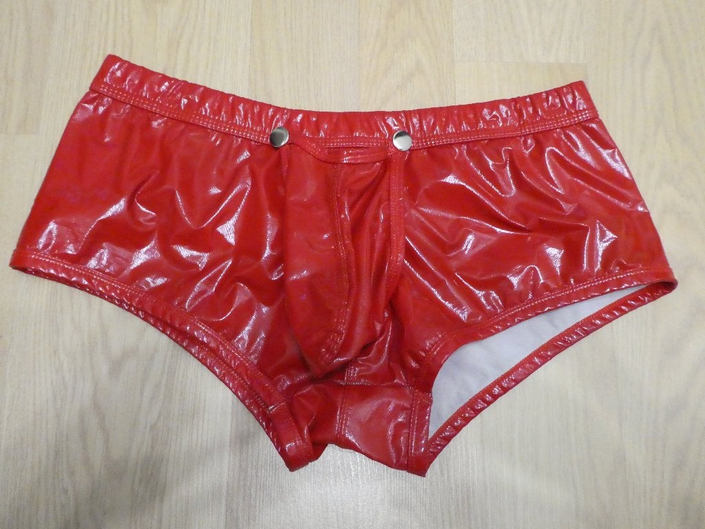 Slip Lak PVC Rood Met Klep, Kleding | Heren, Ondergoed, Slip, Rood, Ophalen of Verzenden