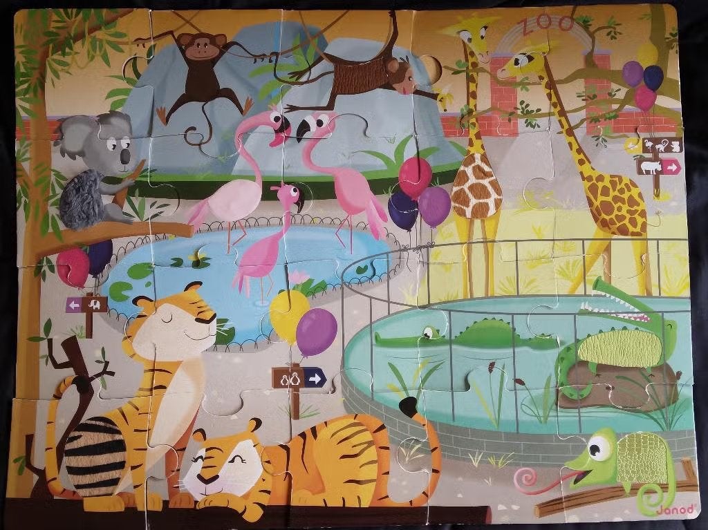 Puzzle tactile - Janod [3+], Ophalen, 10 tot 50 stukjes, Gebruikt, 4 tot 6 jaar