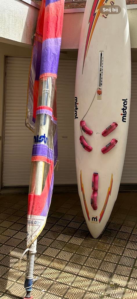Vente de 2 planches à voile + voiles et accessoires., Sports nautiques & Bateaux, Ensemble complet, Enlèvement, Utilisé, Avec aileron(s)