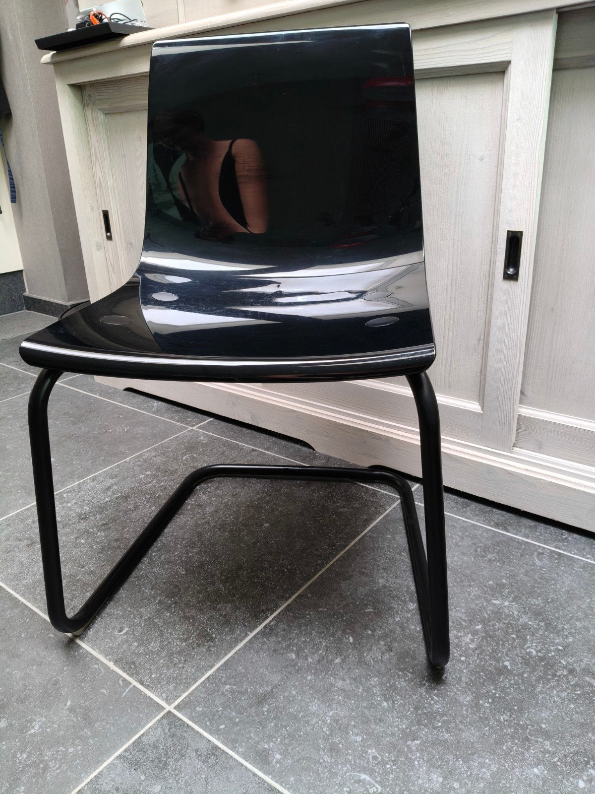 Ikea Tobias stoel zwart, Maison & Meubles, Chaises, Enlèvement, Utilisé, Noir