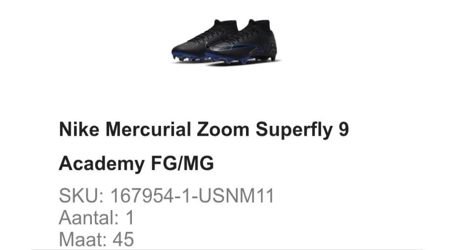 Voetbalschoenen Nike Mercurial zoom superfly 9 - maat 45, Kleding | Heren, Schoenen, Nike, Nieuw, Ophalen of Verzenden, Sportschoenen