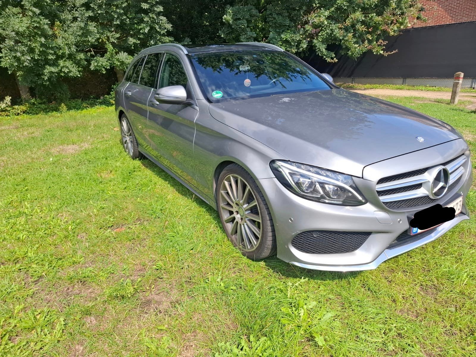 Mercedes Break AMG-Line Bleutec Classe C 2016 - 6B Diesel, Autos, Cuir, Argent ou Gris, Achat, Euro 6