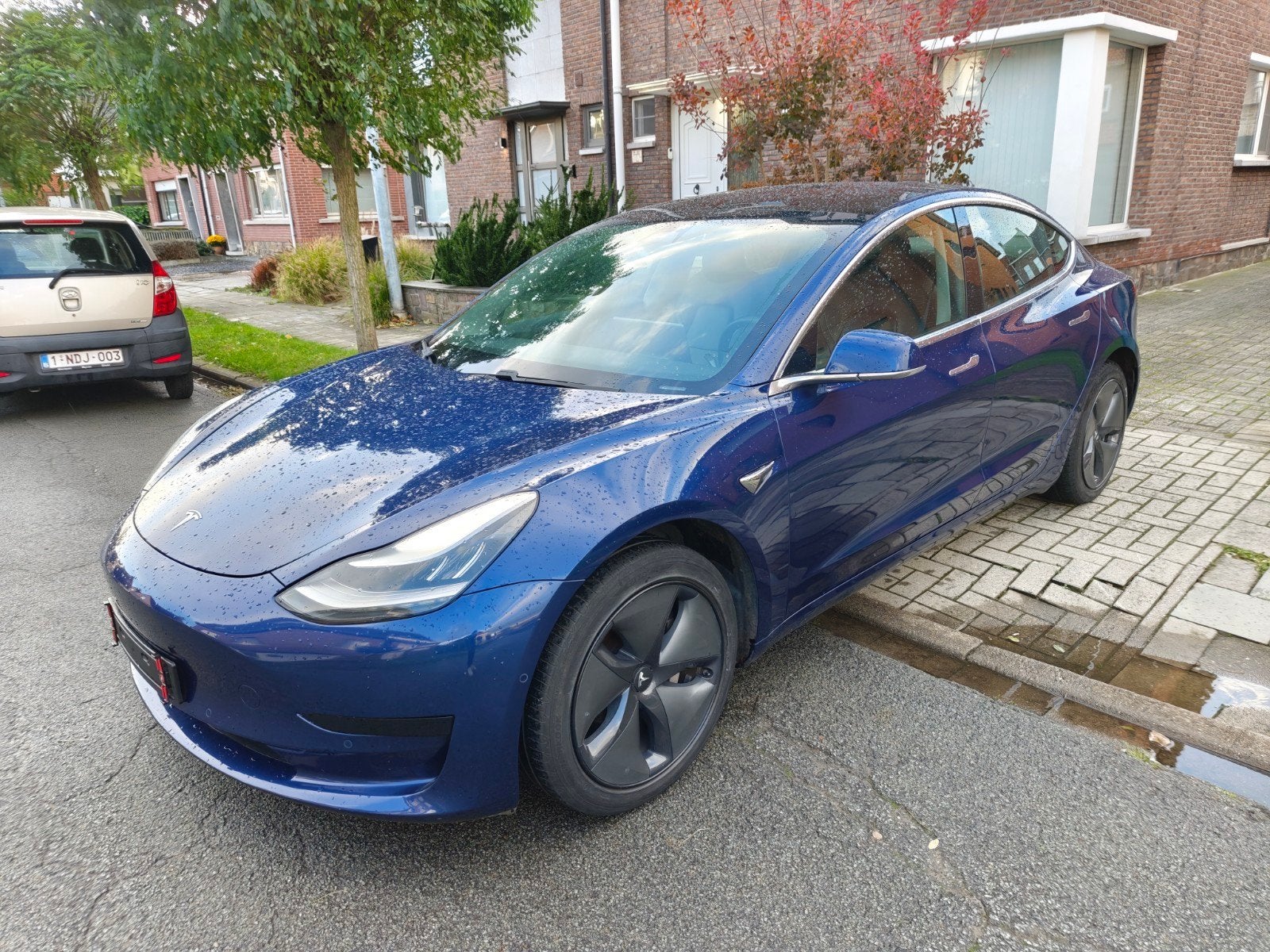 Tesla Model 3, Auto's, Automaat, Achterwielaandrijving, Blauw, Leder