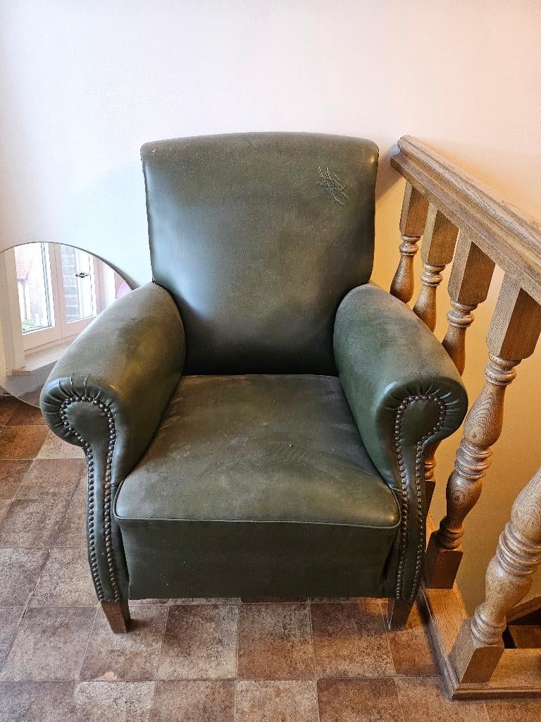 Vintage zetel - Club chair - stoel - fauteuil, Huis en Inrichting, Ophalen, Overige materialen