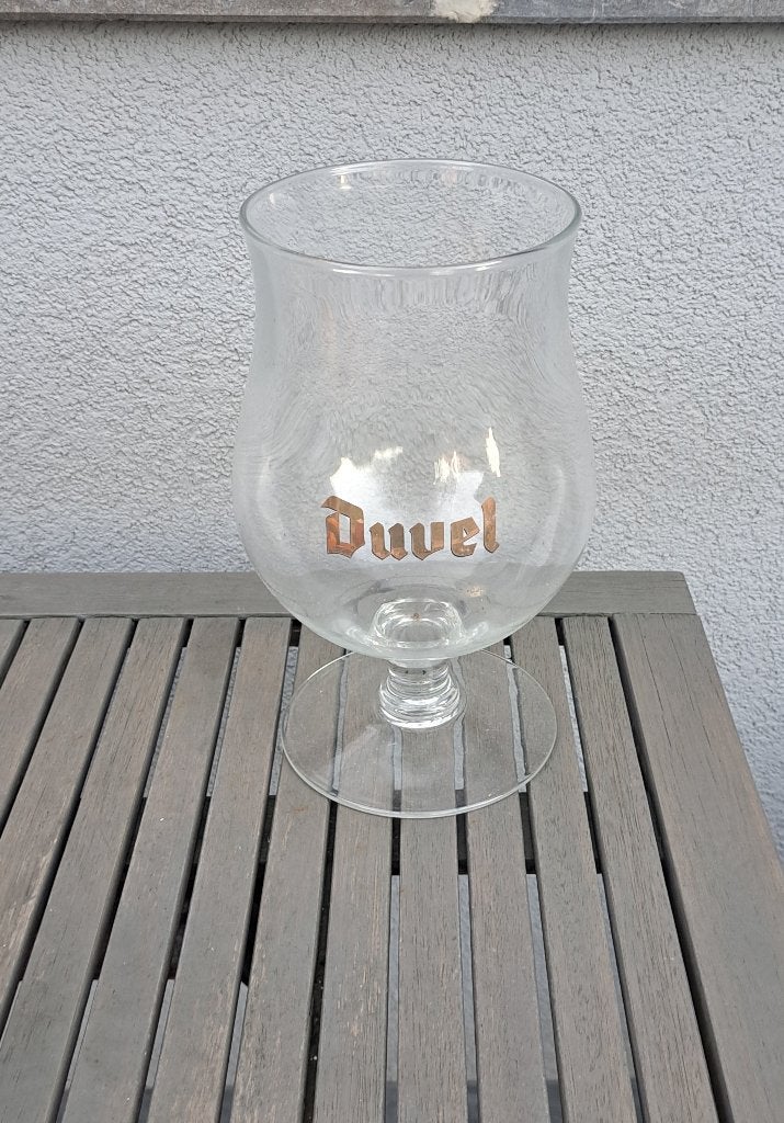 Lettres dorées en verre Duvel 3 litres, Enlèvement ou Envoi, Utilisé, Verre ou Verres, Duvel
