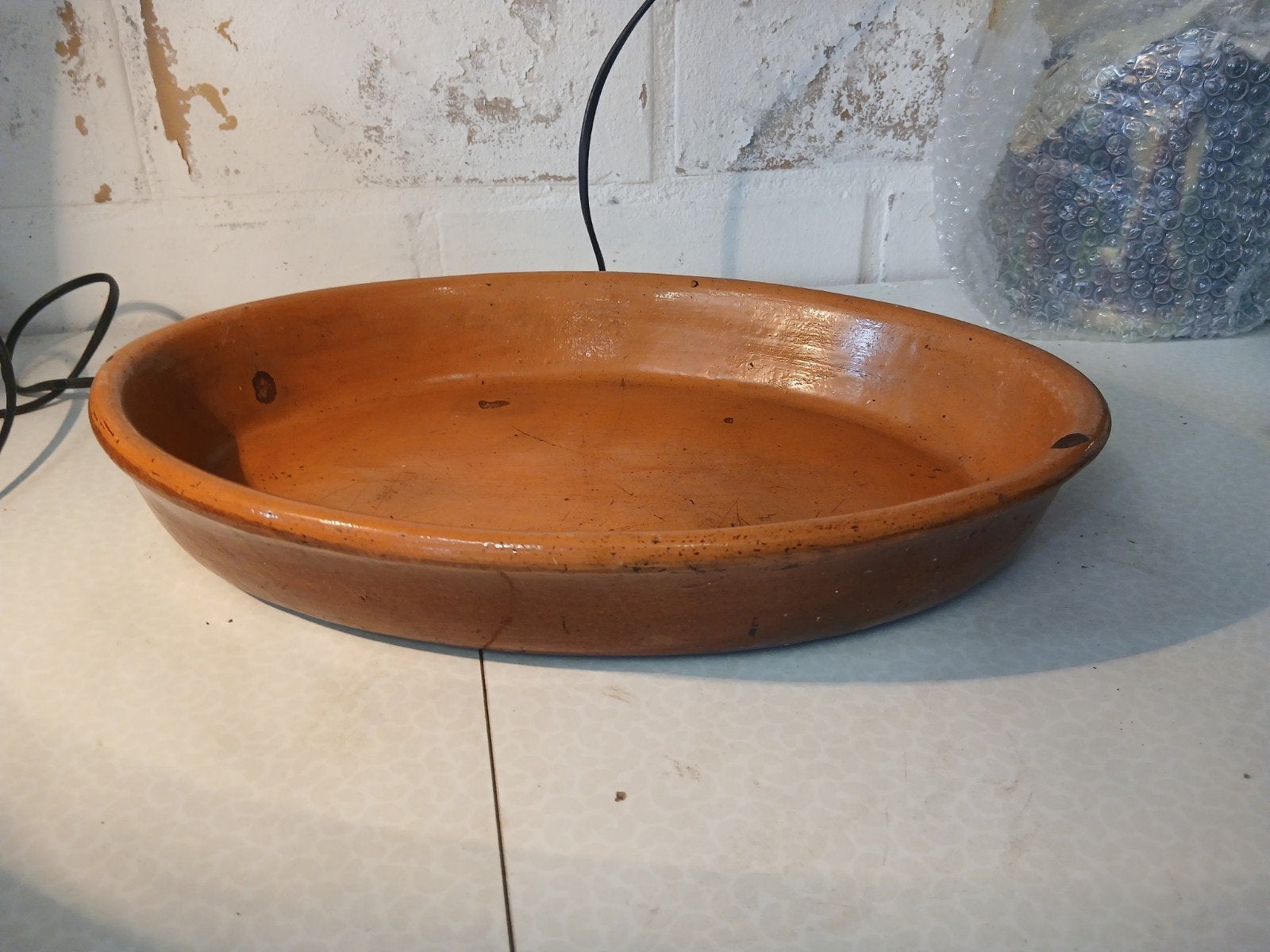 Oude terra cotta ovenschaal, Ophalen of Verzenden