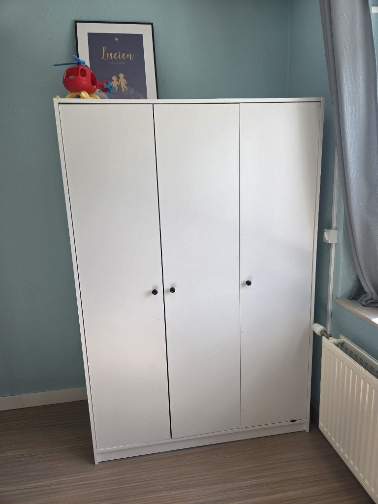 Kleerkast Ikea - Kleppstad, Huis en Inrichting, Kasten | Kleerkasten, Ophalen, Gebruikt, 100 tot 150 cm, Met plank(en)