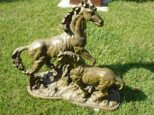 cheval et son poulain en fonte , soldé !, Jardin & Terrasse, Décoration murale de jardin, Neuf, Enlèvement