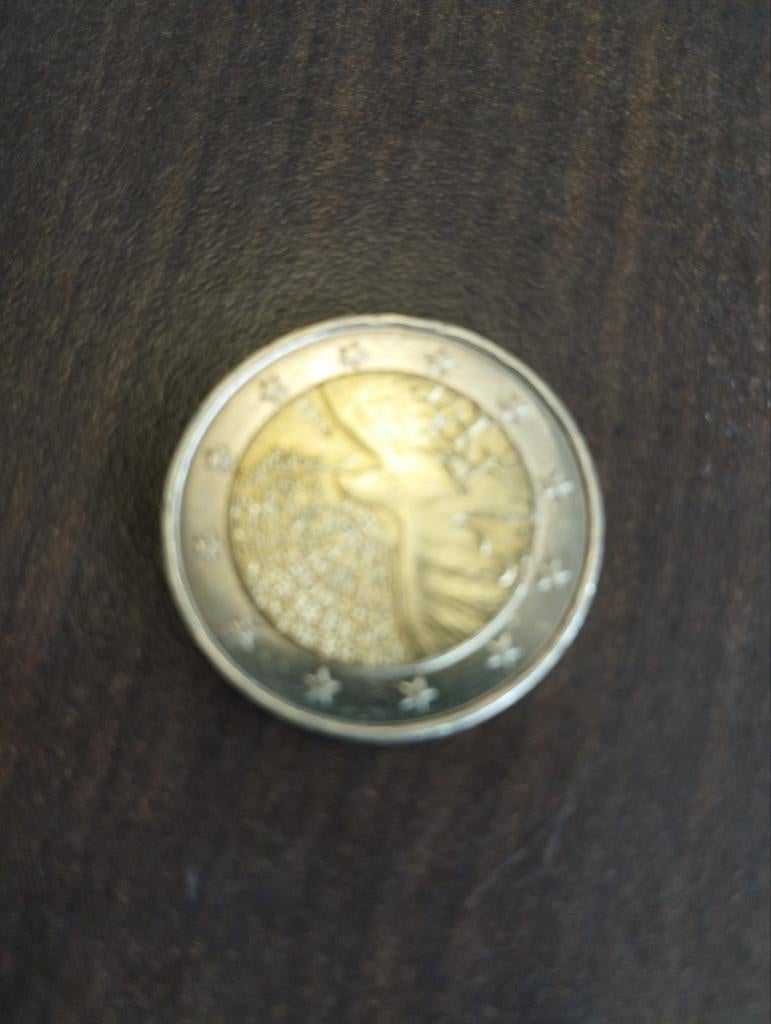 Een speciale 2 euro munt kleur goud en zilver kleur, Ophalen, 2 euro, Zilver