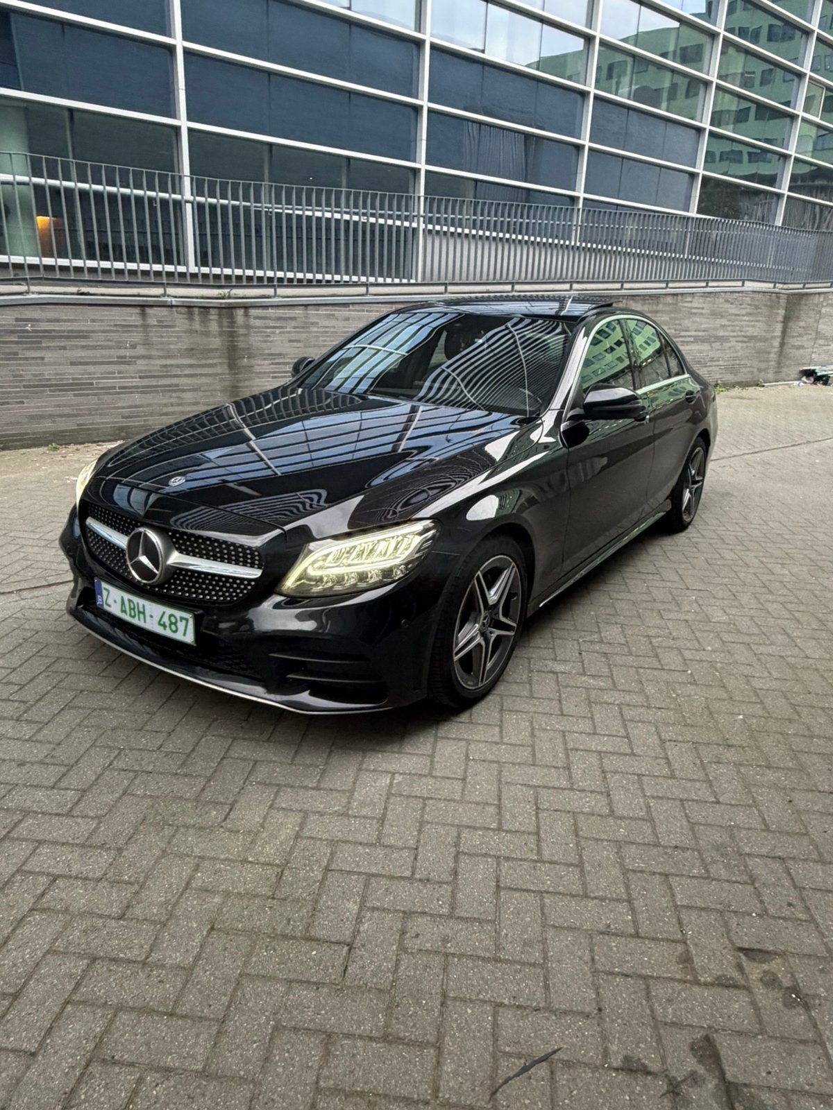 Mercedes C200d Amg line, Automaat, 4 cilinders, Zwart, Leder