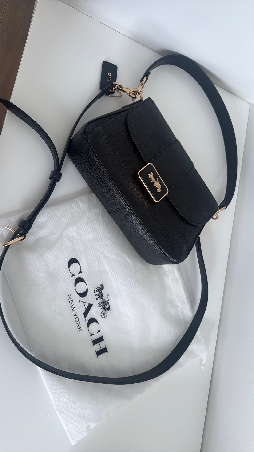 Coach tas , zwart leder . Nieuw !, Ophalen of Verzenden, Nieuw, Zwart, Handtas