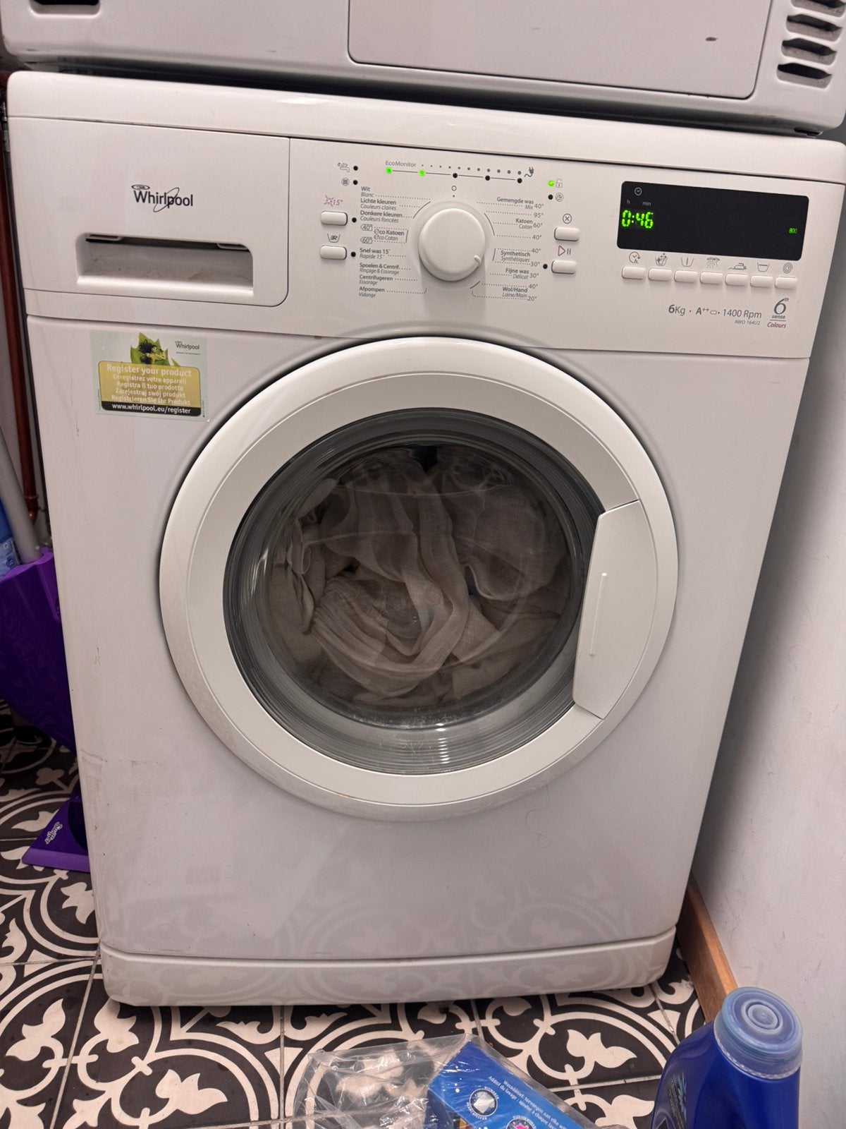Wasmachine: Whirlpool (6 kg - A++), 6 tot 8 kg, Ophalen, Gebruikt