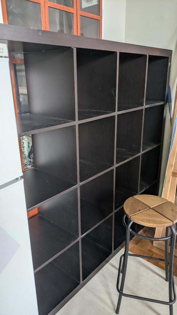 Kallax ikea 4x4 brun foncé, Enlèvement, Utilisé