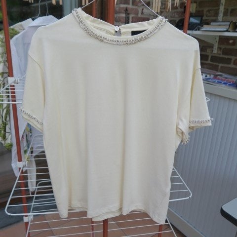 Fijn pulleke nieuw crème strass Ermanno Scervino mt 38, Neuf, Taille 38/40 (M), Enlèvement ou Envoi, Autres couleurs