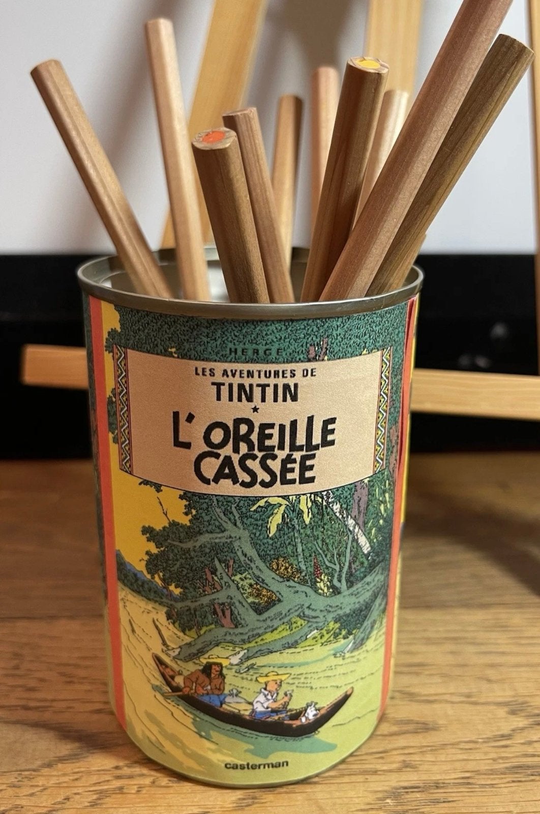 Tintin Tim : pot de bureautique à crayons ou autres (A06), Envoi, Tintin, Comme neuf, Autres types