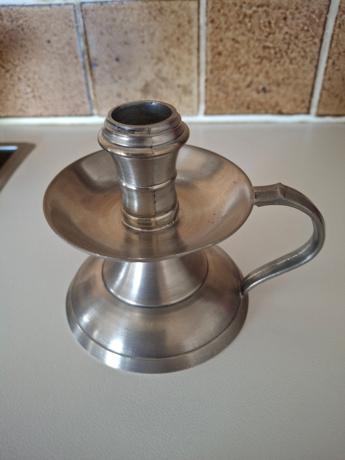 kaarsepan in pewter tin, Antiquités & Art, Enlèvement ou Envoi