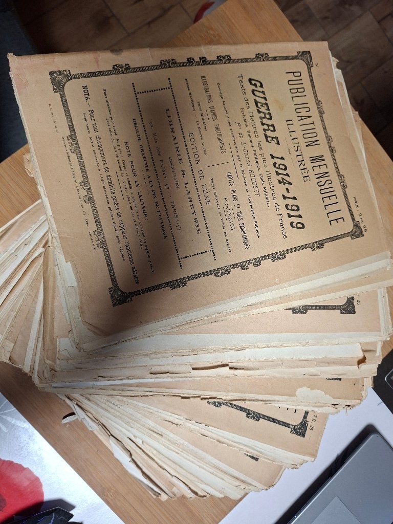 LOT DE 53 PUBLICATION MENSUELLE ILLUSTREE GUERRE 1914-1918, Enlèvement ou Envoi, Avant 1940, Utilisé, Armée de terre