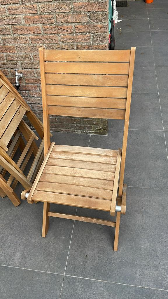 Tuinstoelen, Tuin en Terras, Tuinstoelen, Ophalen, Gebruikt, Teakhout, Inklapbaar